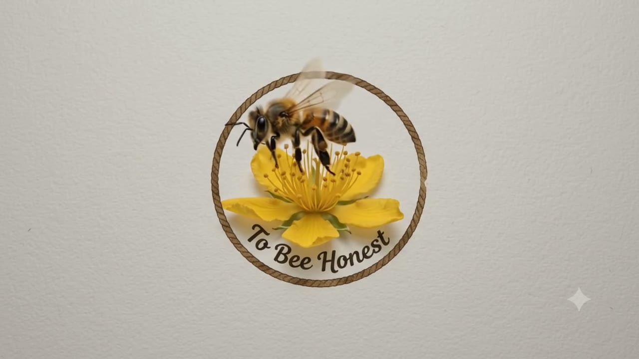 To Bee Honest — a bee on a yellow flower inside a ring