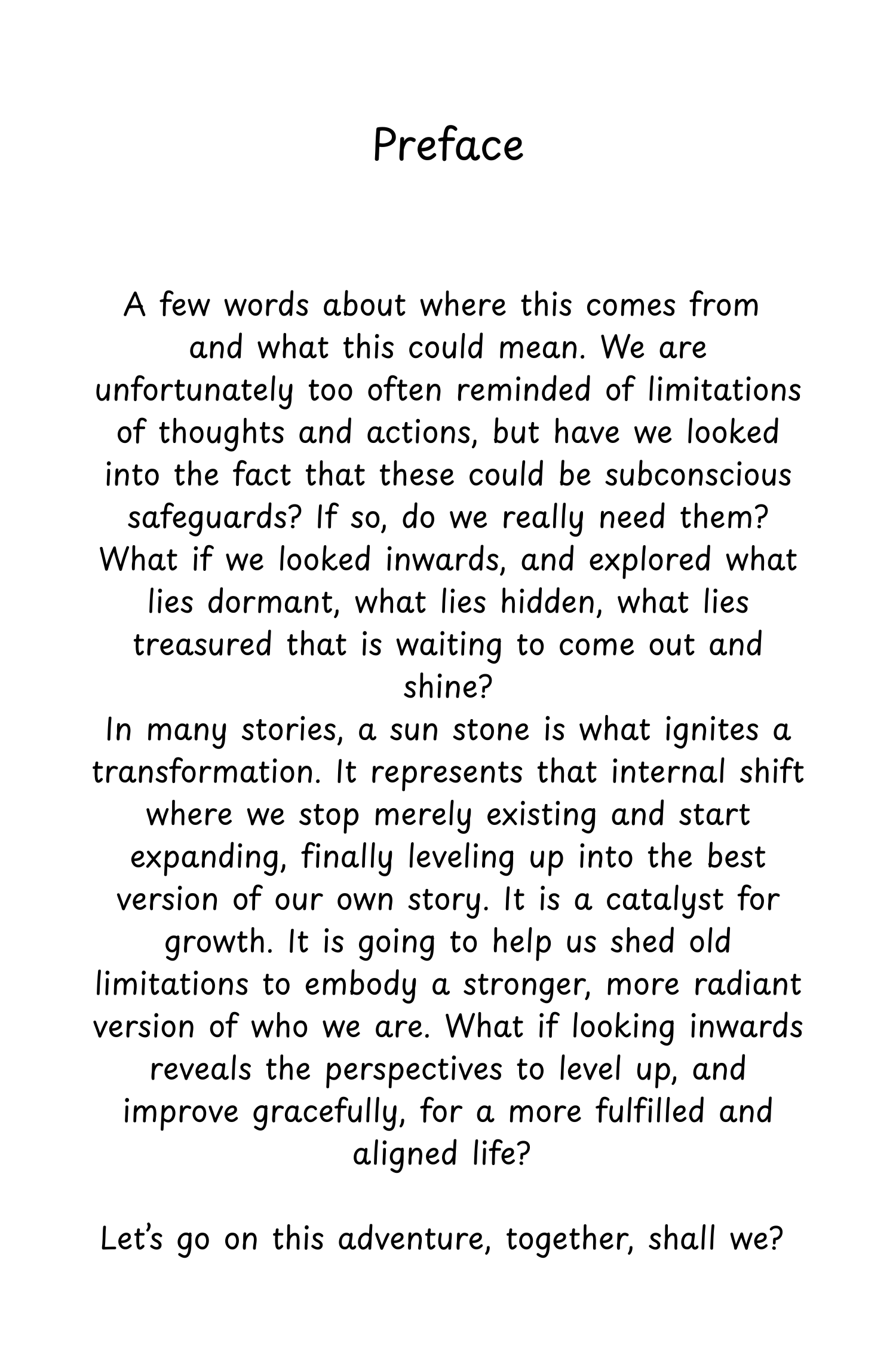 Nicolas’s revised preface page for The Sun Stone Theory
